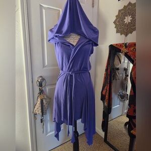 Lilac Purple Hooded Jedi Wrap Vest/dress